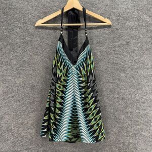 MixIt Top Women S Small Black Striped Sleeveless Halter Neck Lined Pullover